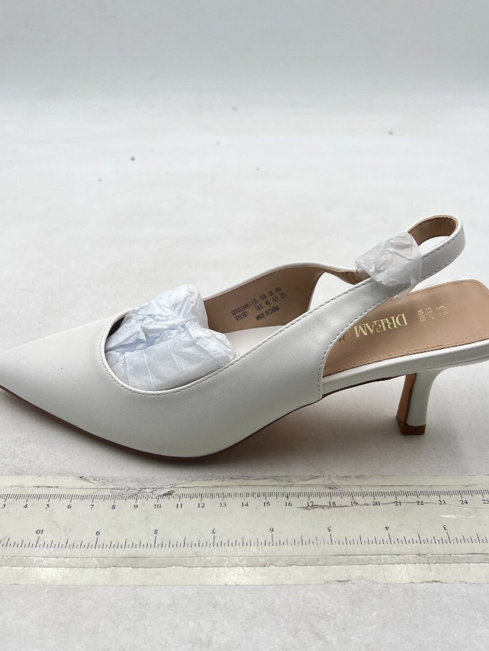 DREAM PAIRS White Kitten Heels Slingback Pointed Toe Low Pumps Shoes Women Party